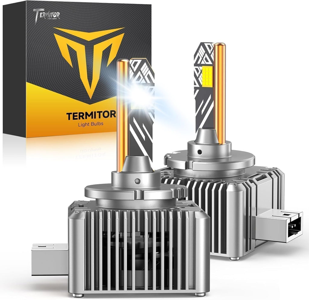 Termitor Bombilla D3S, 100,000 lúmenes, 6500 K, IP68 impermeable, ajuste directo OEM 1:1, larga durabilidad, luz D3S 1000% más brillante para bombillas de deportes de motor, paquete de 2