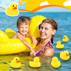 Deekin - 20 patos de goma grandes, juguetes de baño chirriantes amarillos