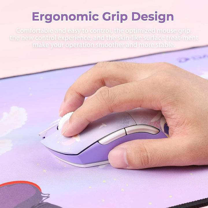 DAREU Ratón inalámbrico para juegos con base de carga recargable RG...