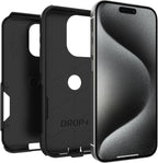 OtterBox Funda para iPhone 15 Pro (Only) Commuter Series, negra, delgada y resistente, apta para bolsillo, con protección de puerto