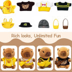 TITQWOP Capybara - Peluche de Capybara con 9 prendas y accesorios