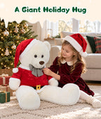 MaoGoLan Peluche de Navidad de 39 pulgadas, oso de peluche grande