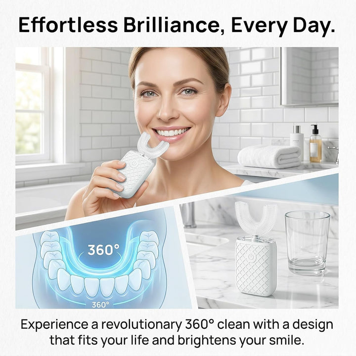 yeklike Sonic Cepillo de dientes eléctrico en forma de U para adult...