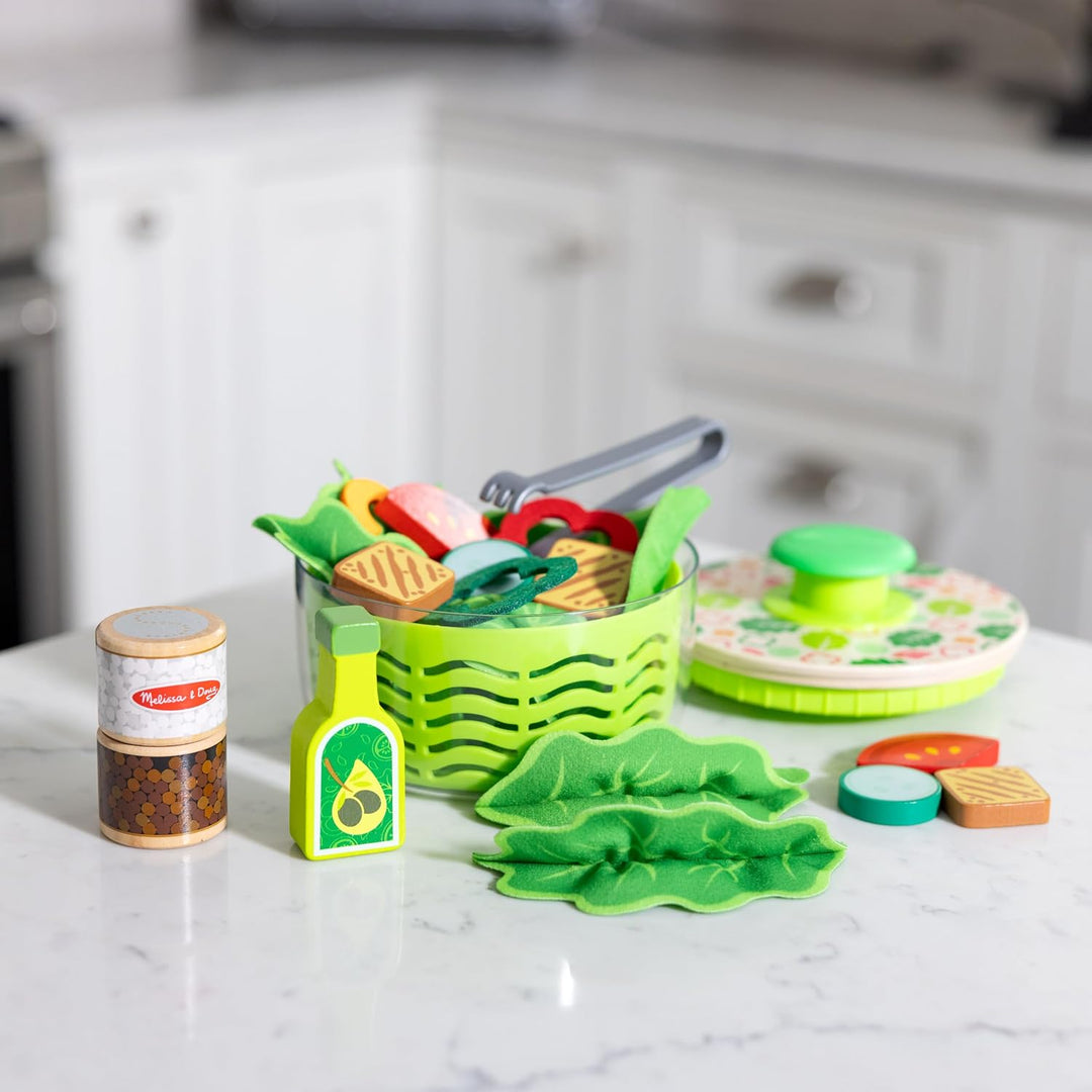 Melissa &amp; Doug Juego de ensalada con espina para jugar, comida...