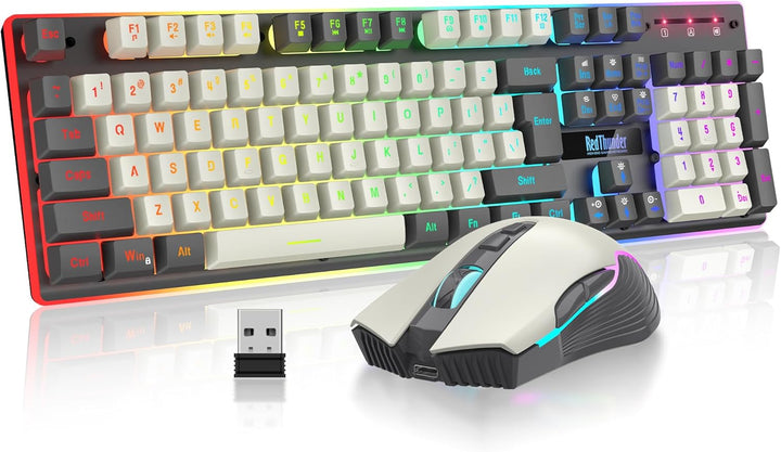 RedThunder K10 Pro - Combo de teclado y ratón inalámbricos para jue...