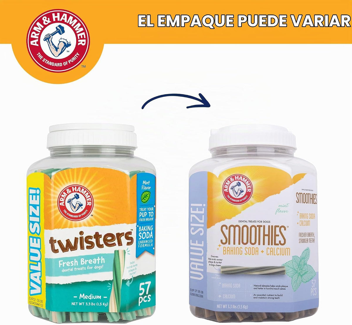 Arm & Hammer Smoothies - Masticables dentales para perros, sabor menta