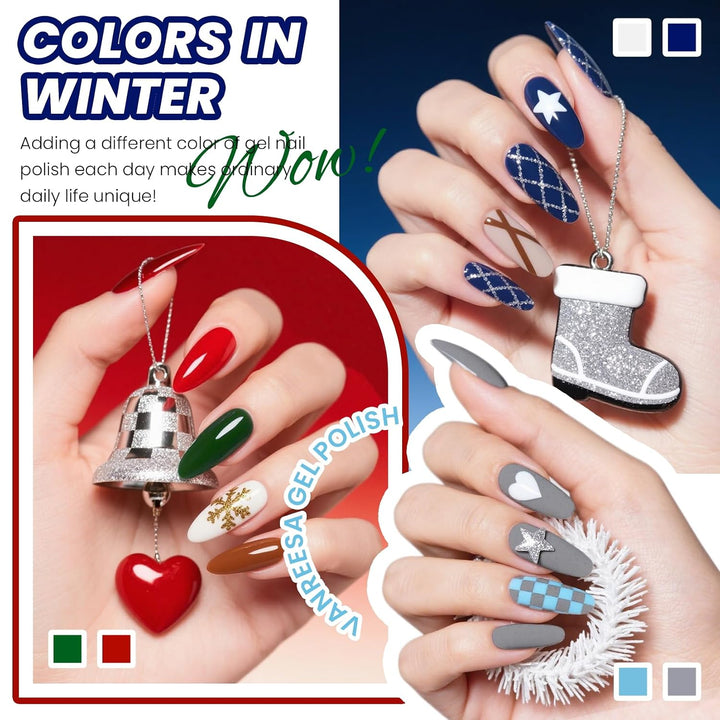 VANREESA Juego de 48 esmaltes de uñas de gel de 42 colores para pri...