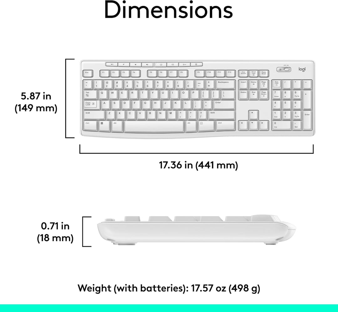 Logitech MK270 Combo de teclado y mouse inalámbricos para Windows,...