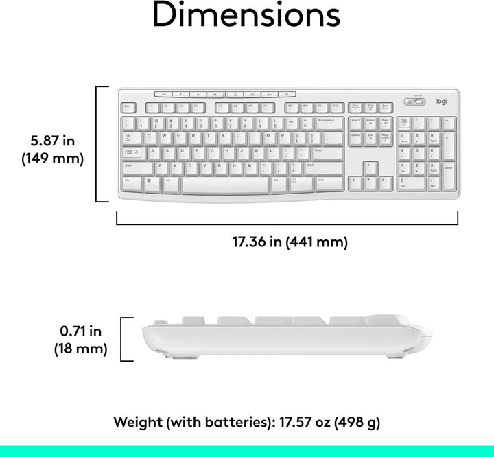 Logitech MK270 Combo de teclado y mouse inalámbricos para Windows,...
