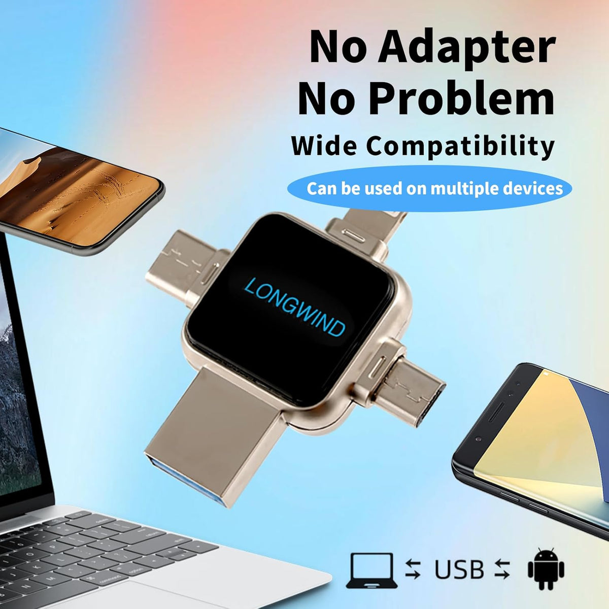 LONGWIND - Unidad flash USB 3.0 de alta velocidad de 512 GB, memori...