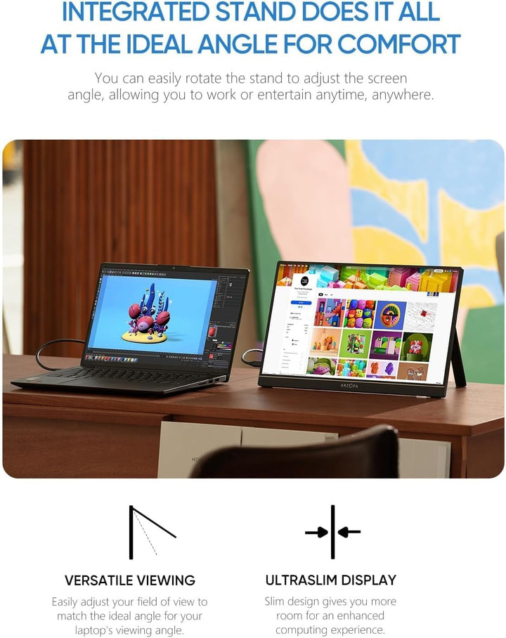 ARZOPA Monitor portátil de 15.6 pulgadas FHD 1080P \u2013 Monitor p...