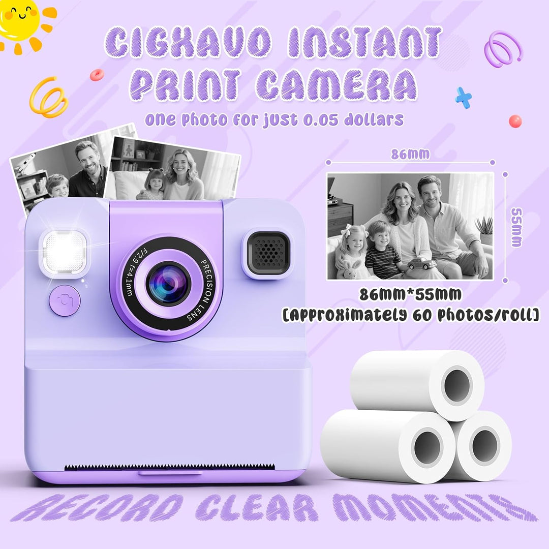 Cámara para niños de impresión instantánea, juguetes para niñas ado...