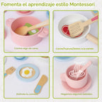 Platos de juego de madera para la cocina de los niños