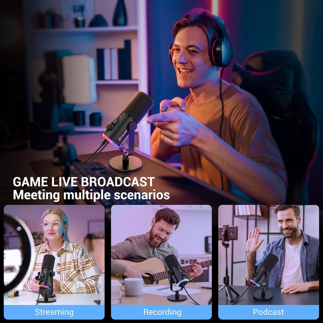 FDUCE Kit de micrófono para juegos USB\/XLR, micrófono dinámico de...