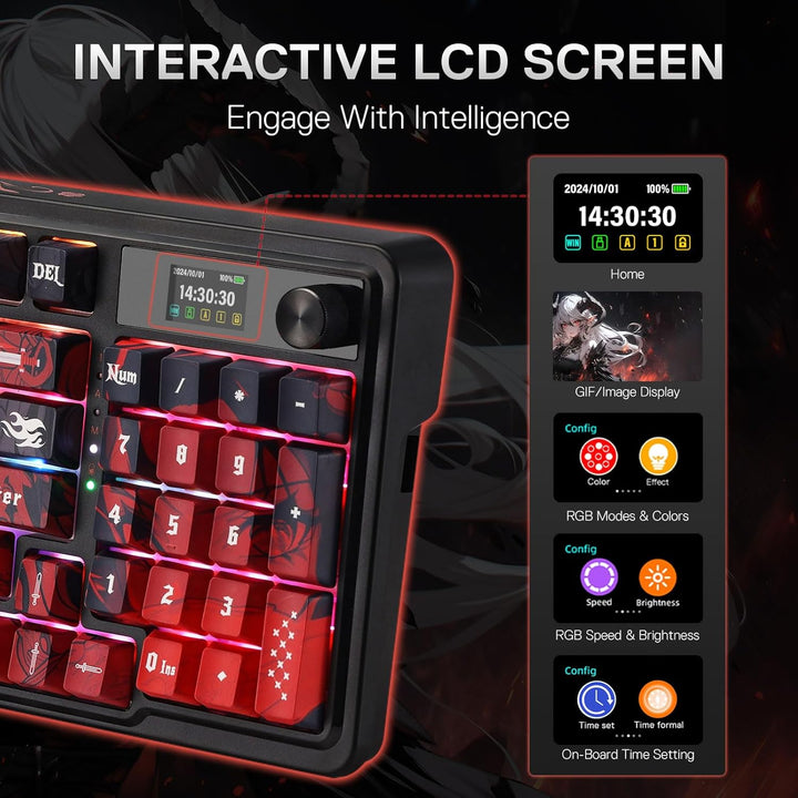 Redragon K719 PRO Teclado inalámbrico para juegos con junta con pan...