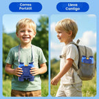 Prismáticos para niños con cámara de visión nocturna, aumento óptico de 10x
