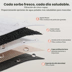 Fuente de agua para gatos sin bombeo de acero inoxidable, 2,5 L