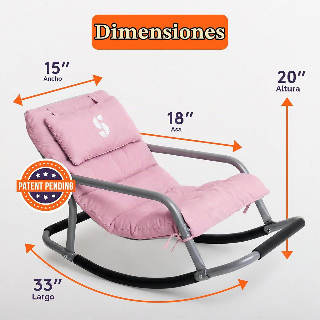 Special Supplies Mecedora sensorial para niños, cómoda mecedora para niños, silla de suelo versátil con tela suave y estabilidad para sala de juegos, dormitorio o guardería (a partir de 3 años) (rosa)
