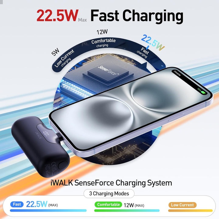 iWALK Cargador portátil de 5500 mAh Banco de energía pequeño de pró...