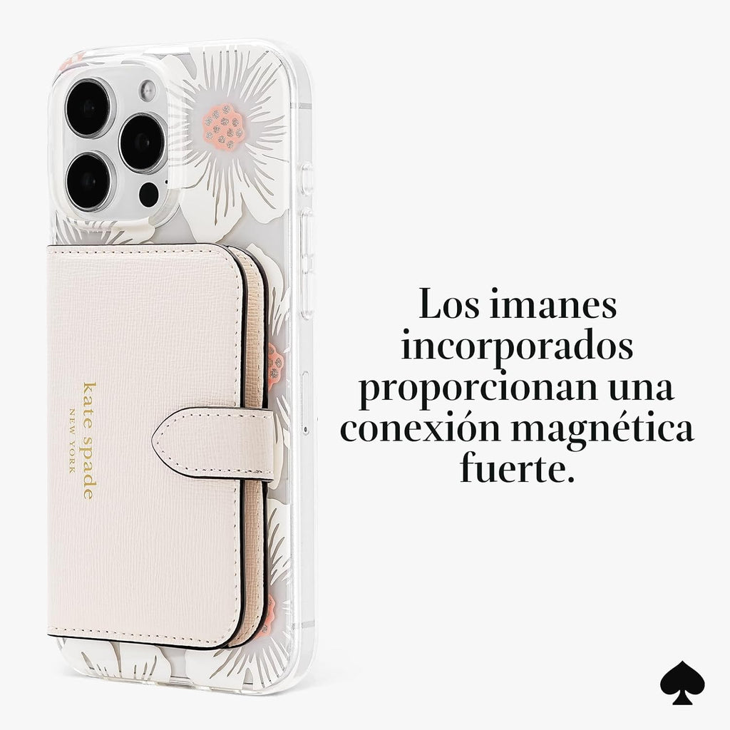 kate spade new york Morgan - Tarjetero magnético, color crema
