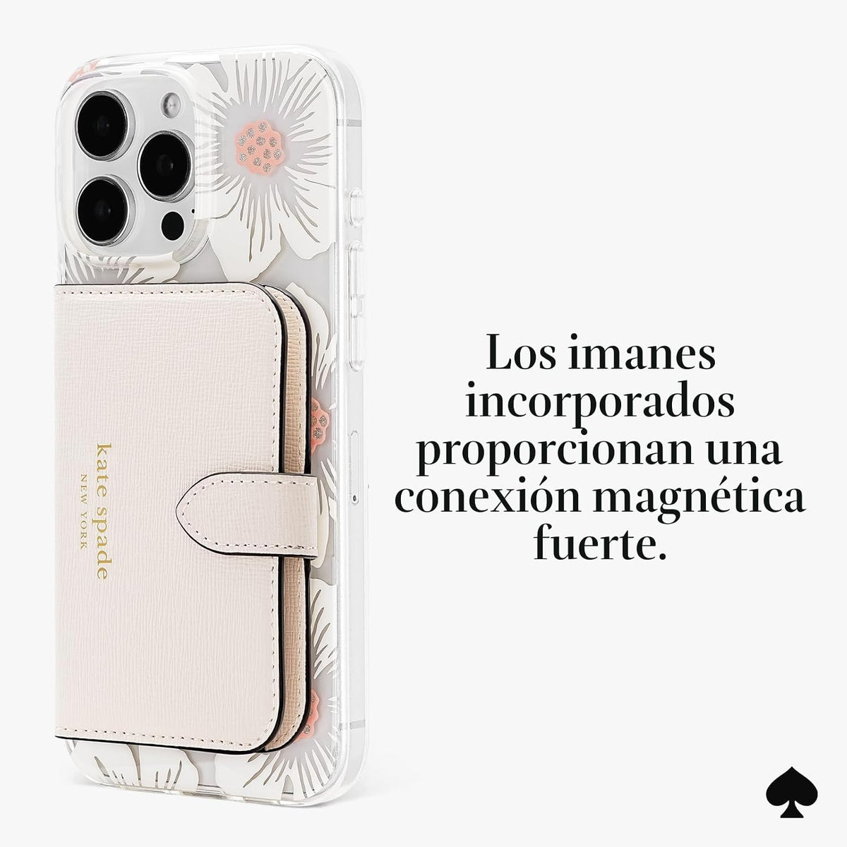 kate spade new york Morgan - Tarjetero magnético, color crema