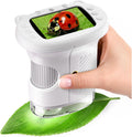 Microscopio de bolsillo de pantalla de 2.4 "para niños: Microscopio de mano 1000X para foto y video - Kits de ciencia portátiles Juguetes STEM - Regalos de Navidad/cumpleaños para niñas y niños de 3 a