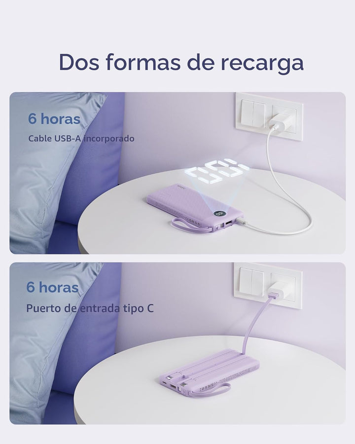 VRURC Cargador Portátil Power Bank, Paquete de Batería de 10000mAh...