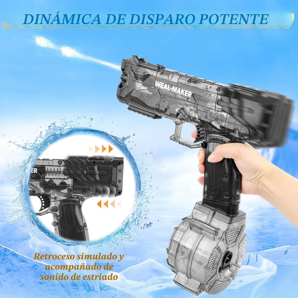 Pistola de agua eléctrica con 2 baterías recargables, pistolas de agua para adultos