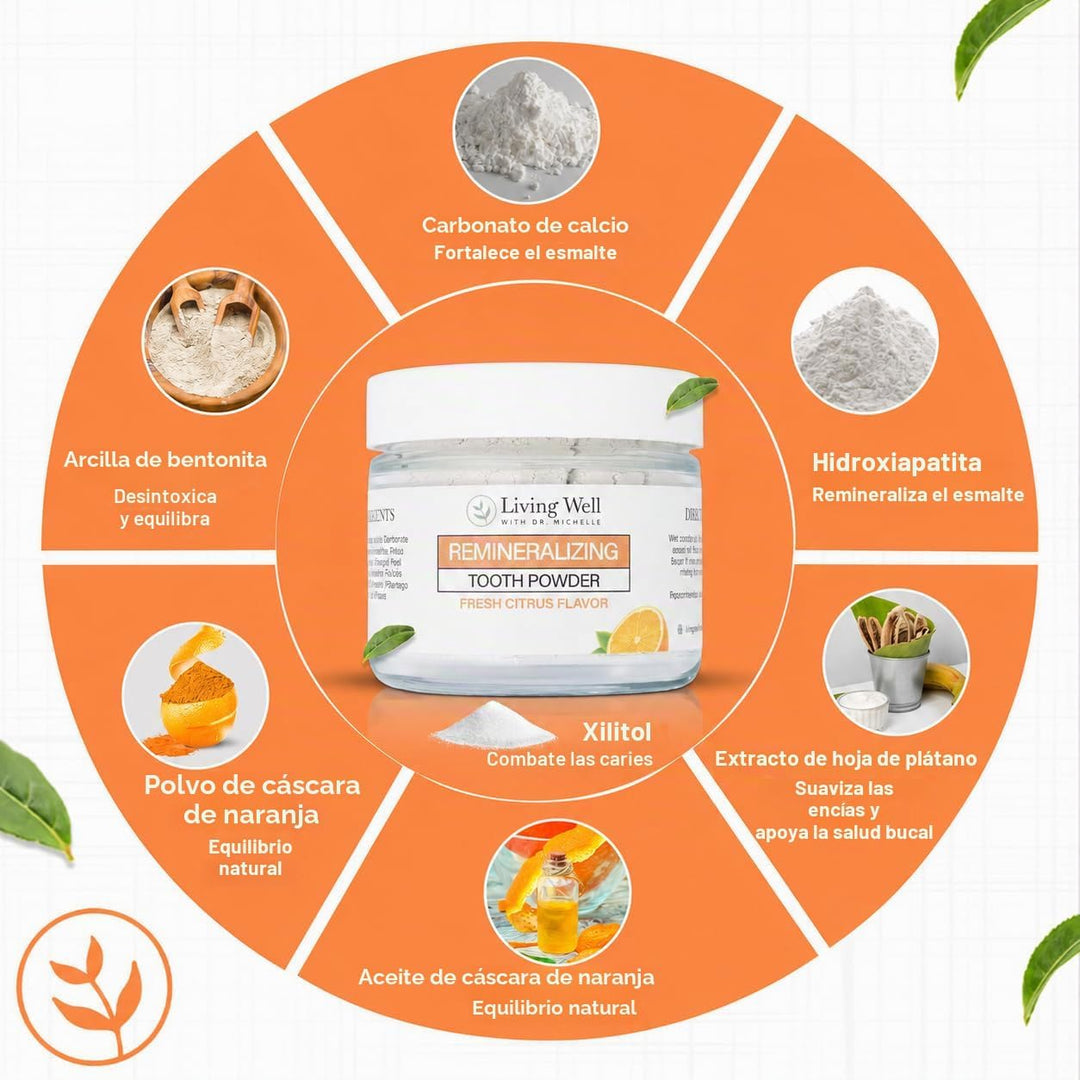 Living Well with Dr. Michelle Polvo de dientes remineralizante de c...