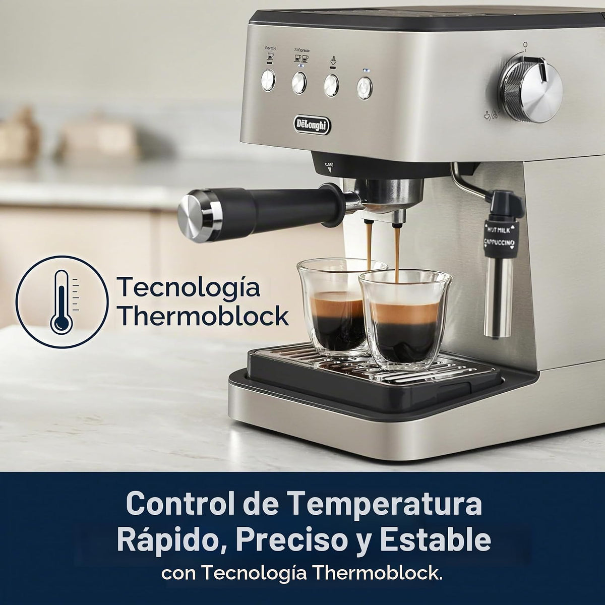 De'Longhi Máquina de café espresso Classic Signature, espumador de leche