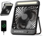 Warmco D4 - Ventilador de camping con batería de 20000 mAh, lintern...