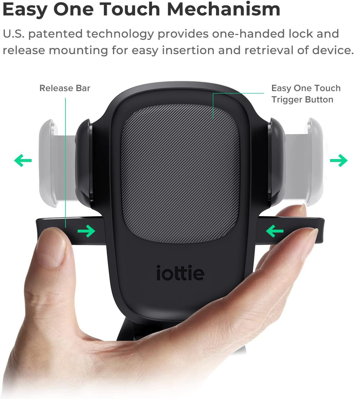 iOttie Easy One Touch Signature soporte de teléfono universal para tablero y parabrisas de auto, soporte de escritorio con base de ventosa y brazo telescópico para iPhone, Samsung, Google, más