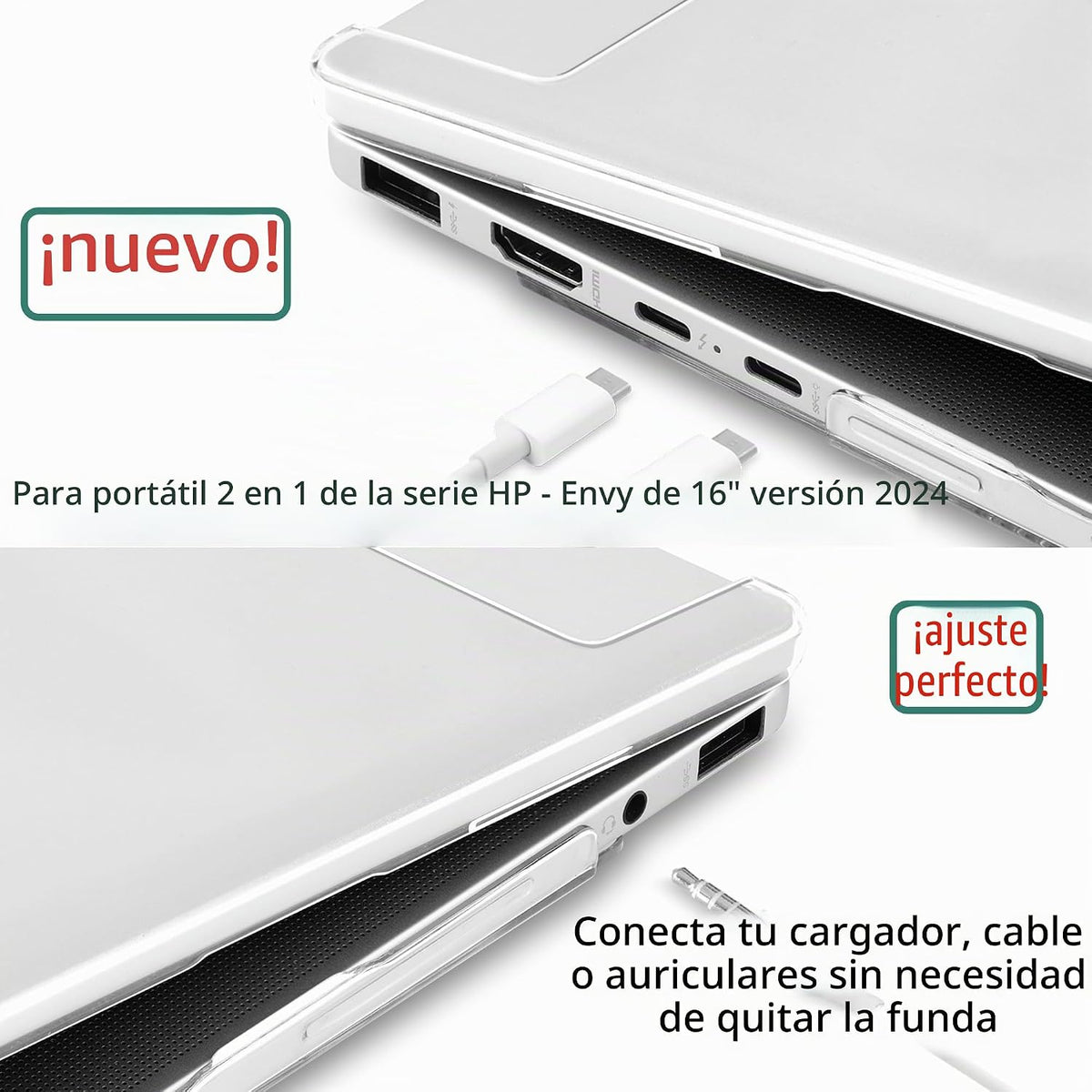 Loyrina Funda transparente para portátil HP Envy x360 2 en 1 de 16...