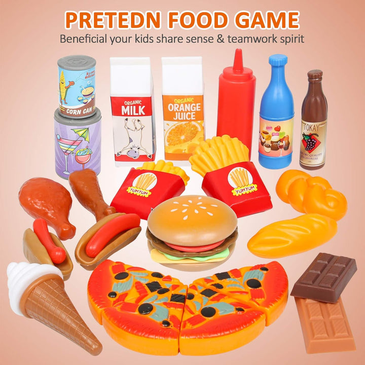 Juego de alimentos Shimfun Play de 143 piezas de comida para niños...