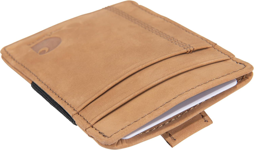 Carhartt Carteras casuales de cuero con bolsillo frontal para hombre