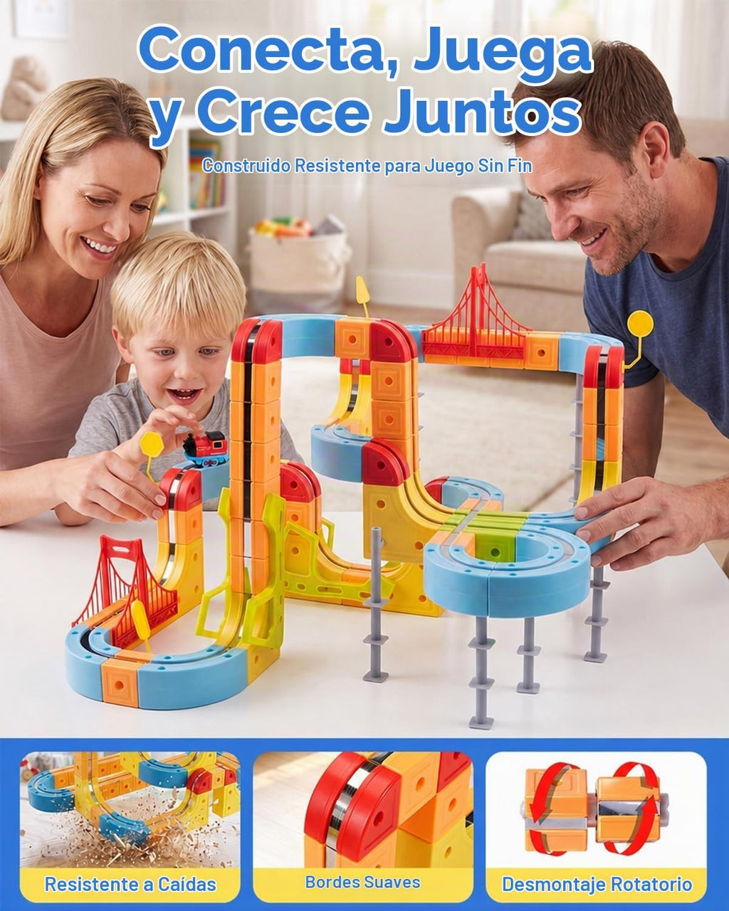 Juego de tren eléctrico magnético: autoensamblaje para niños