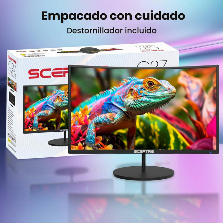 ¡Nuevo! Sceptre - Monitor curvo para videojuegos de 27 pulgadas, 10...
