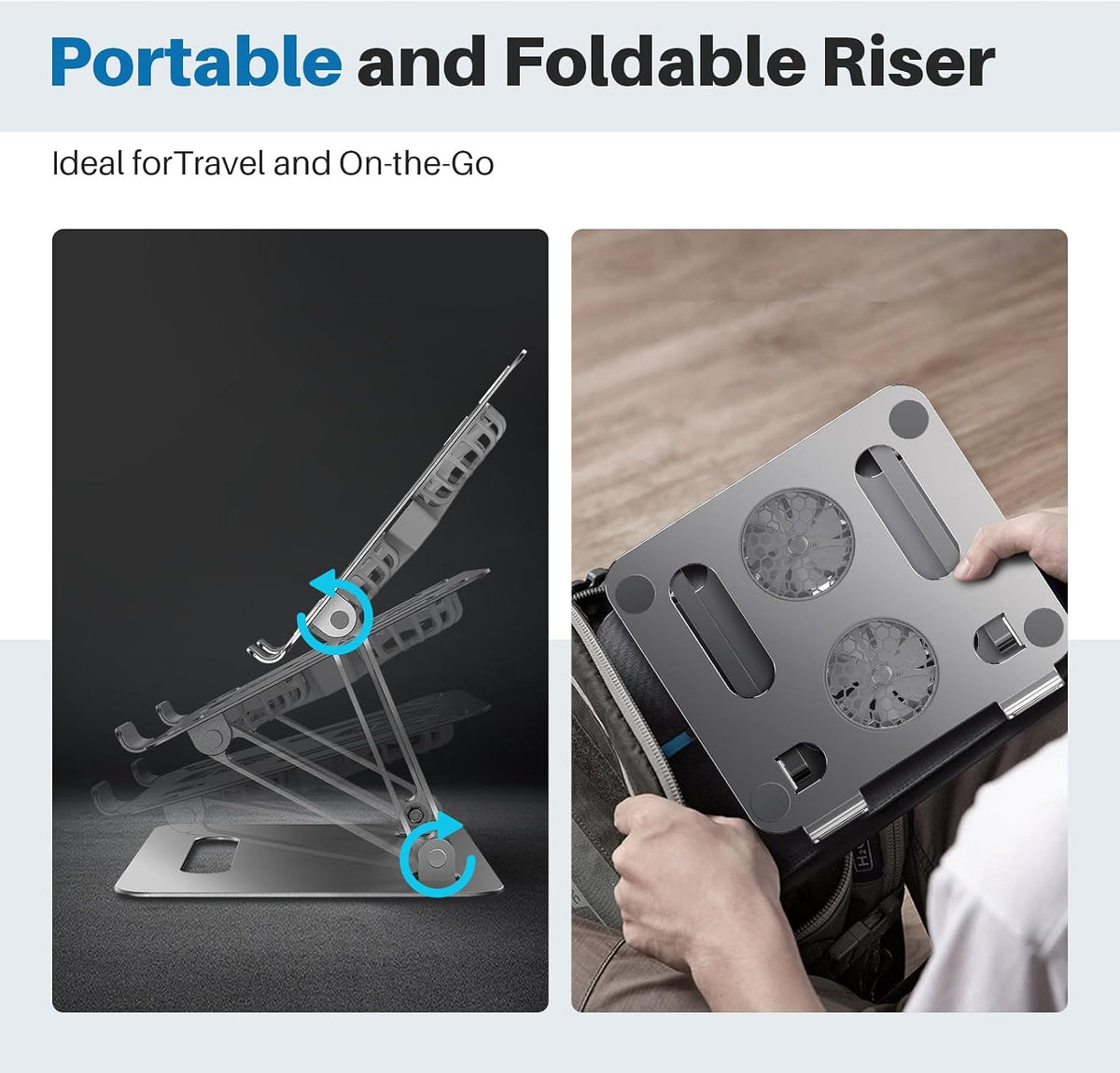 YICOSUN Soporte de refrigeración ajustable para laptop con 2 ventil...