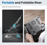 YICOSUN Soporte de refrigeración ajustable para laptop con 2 ventil...