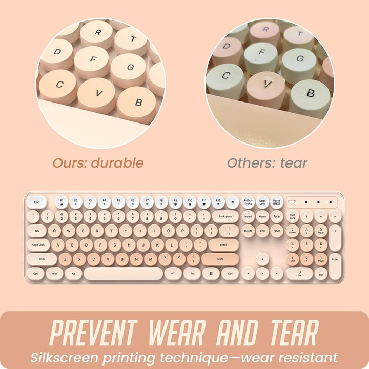 Teclado y ratón inalámbricos, combo de teclado y ratón silencioso,...