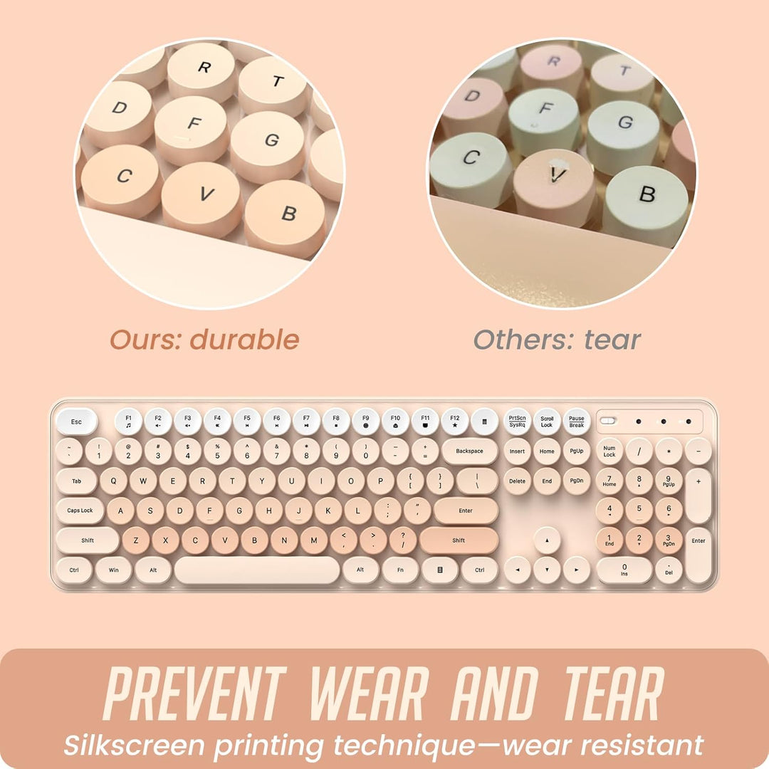 Teclado y ratón inalámbricos, combo de teclado y ratón silencioso,...