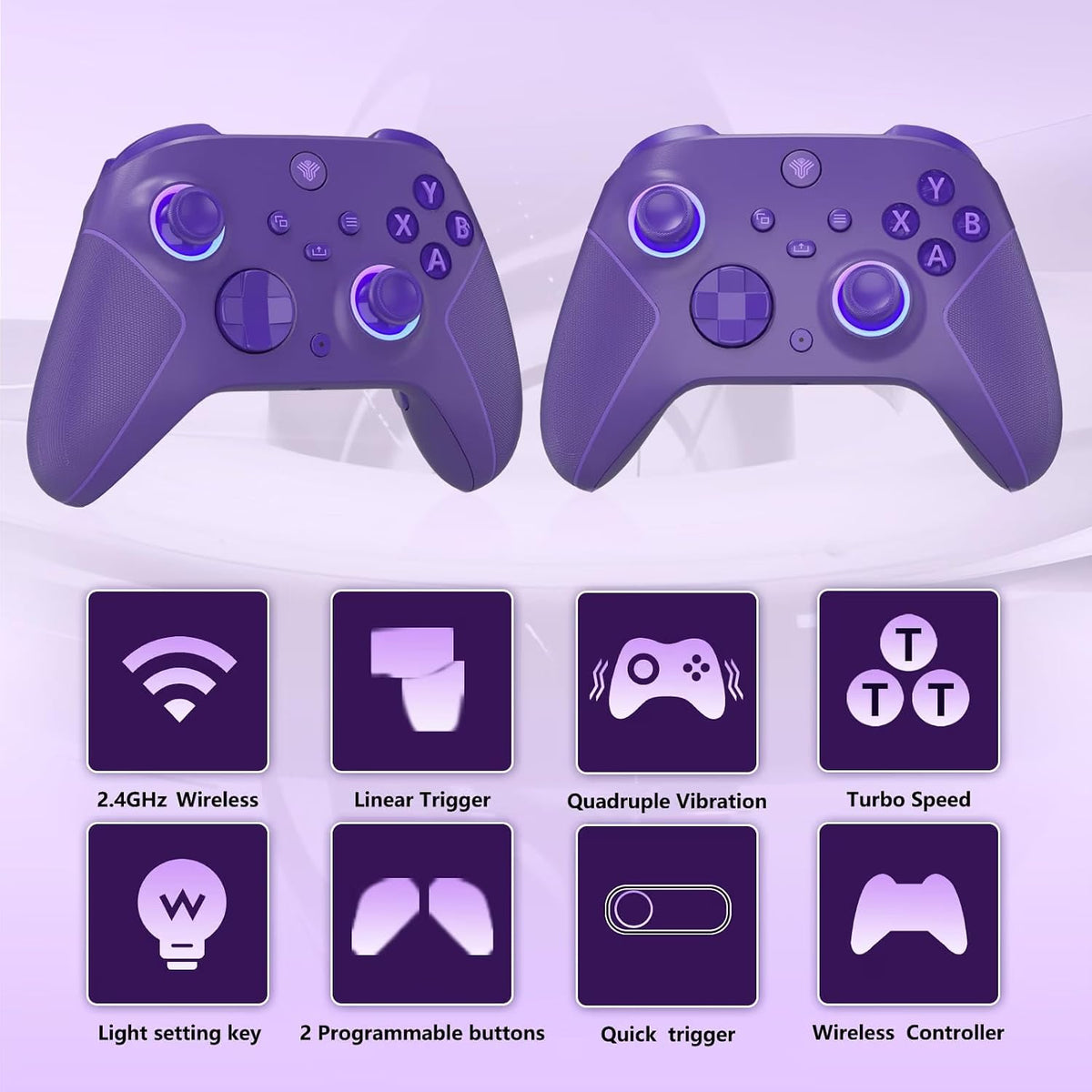 Control inalámbrico SZYUYU 2.4GHz para Xbox One, Xbox Series X|S, PC Steam (Púrpura)