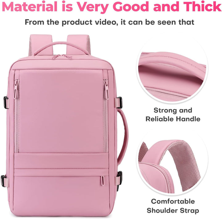Rcrirth Mochila de viaje para mujer | Mochila de mano expandible co...