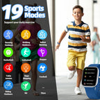 Reloj inteligente para niños, rastreador de fitness, no necesita teléfono/aplicación, 19 modos deportivos, pantalla DIY de 1.5", impermeable IP68, monitor de sueño, podómetros, frecuencia cardíaca