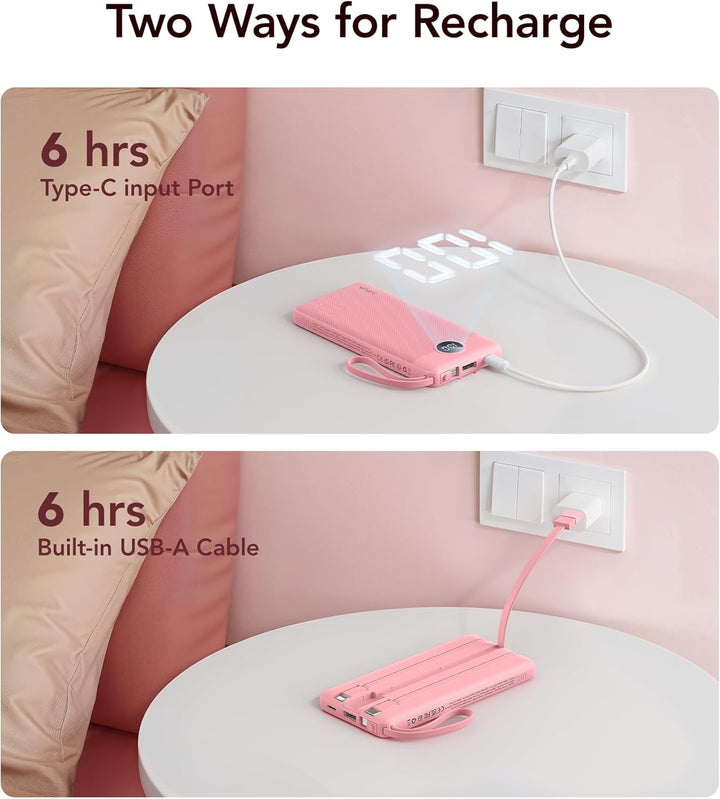 VRURC Cargador de teléfono portátil, cargador portátil de viaje con...
