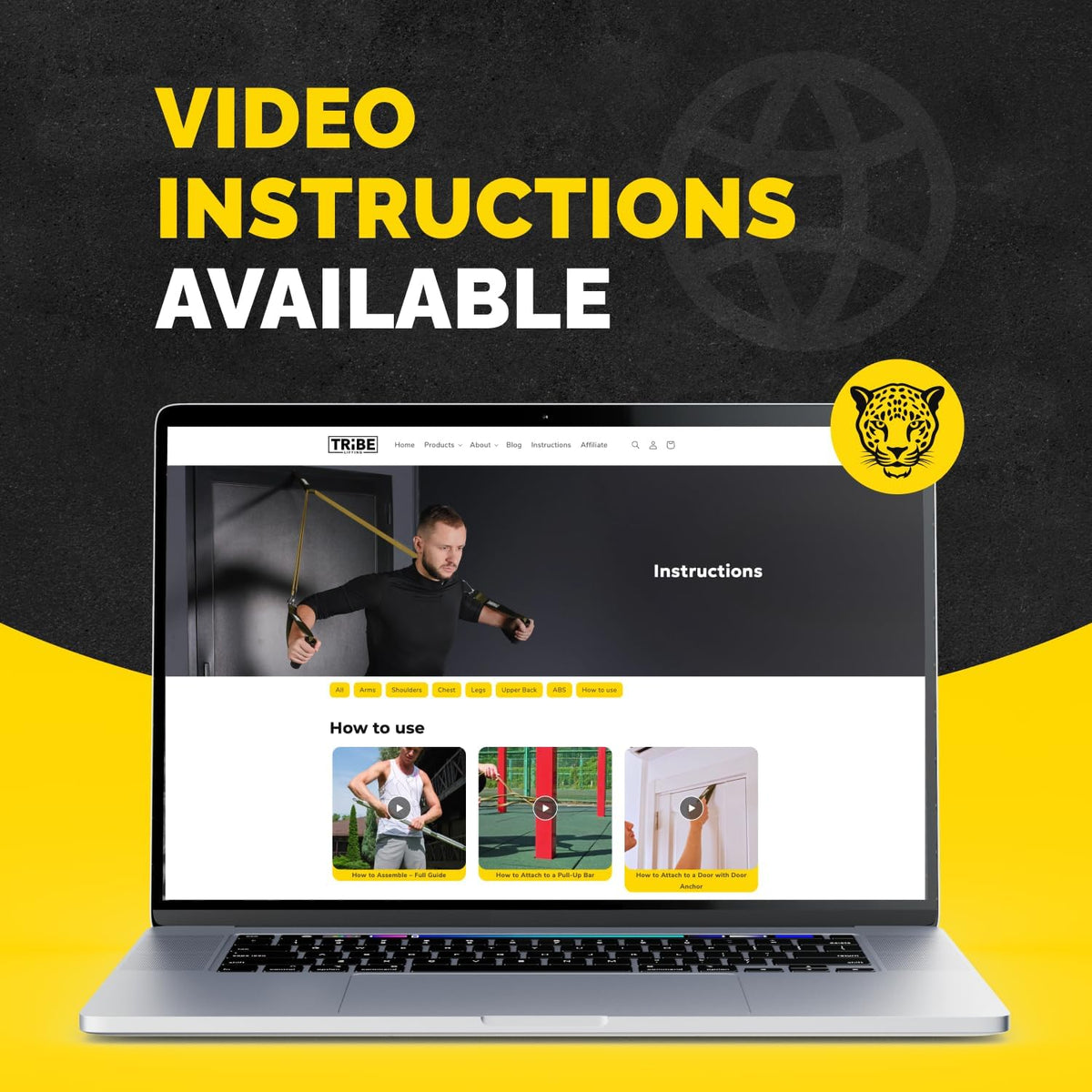 Tribe Lifting Bandas de resistencia para entrenar hombres y mujeres – Juego de 5 bandas de dominadas para entrenamiento de fuerza, bandas de ejercicio con asas, anclaje de puerta y opciones de barra