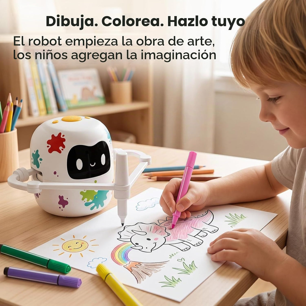 Mewaii Robot de dibujo para niños, robot AI con activación por voz