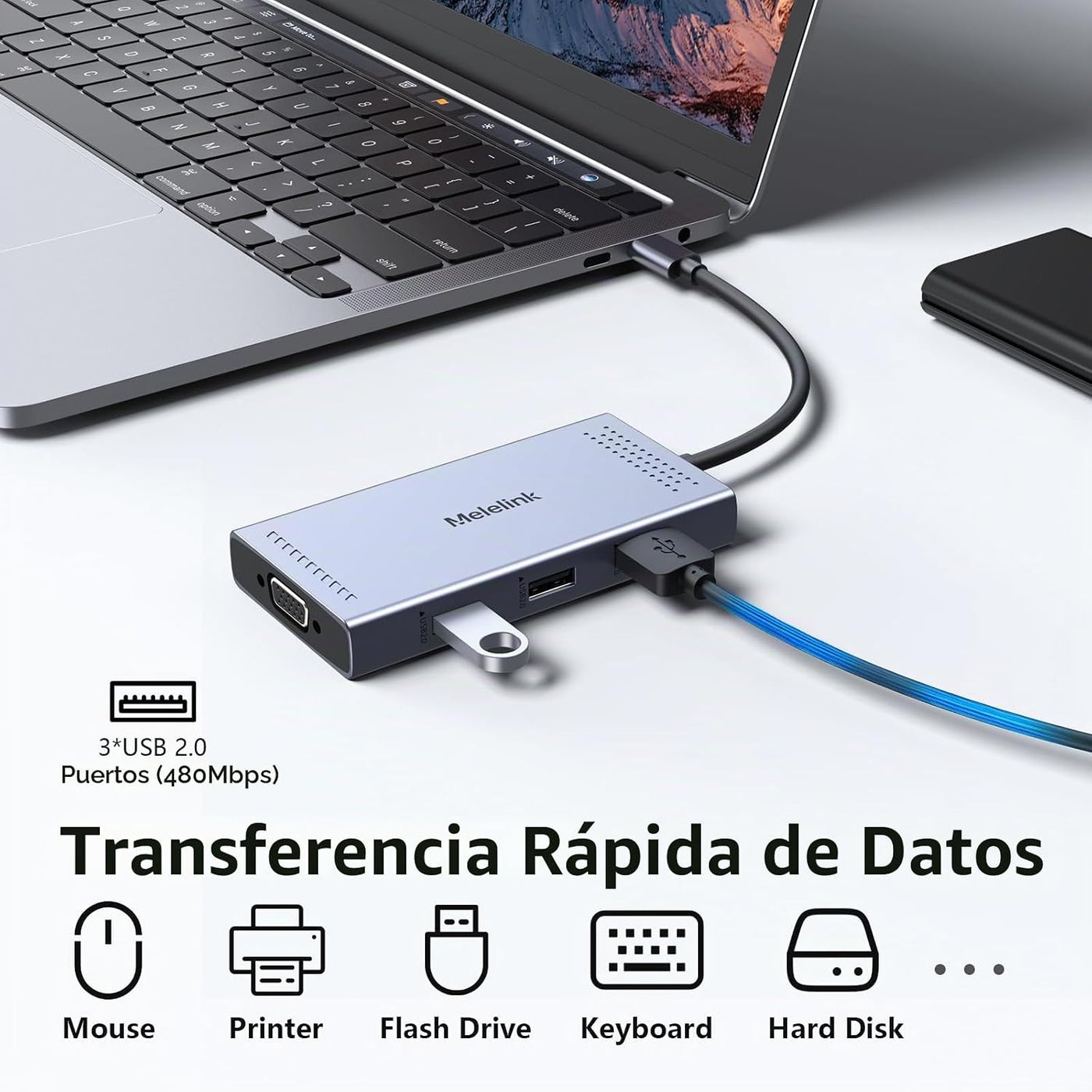 Estación de acoplamiento USB C con adaptador de monitor dual HDMI,...