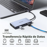 Estación de acoplamiento USB C con adaptador de monitor dual HDMI,...