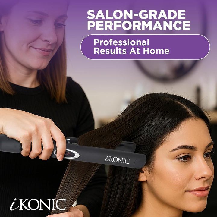 IKonic Alisador y rizador de pelo de cerámica 100% turmalina, planc...